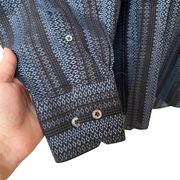 Bugatchi Men’s Classic Woven Cotton Button Down Shirt Long Sleeve Size Large - Picture 8 of 13